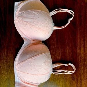 Pink lace bra